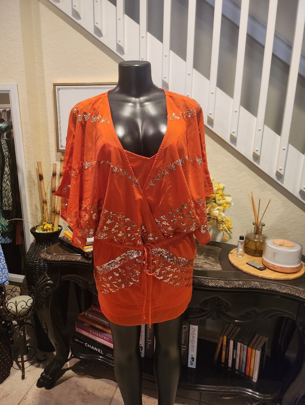 MARCIANO CASSIA EMBELLISHED KAFTAN size S NEW - Picture 3 of 7